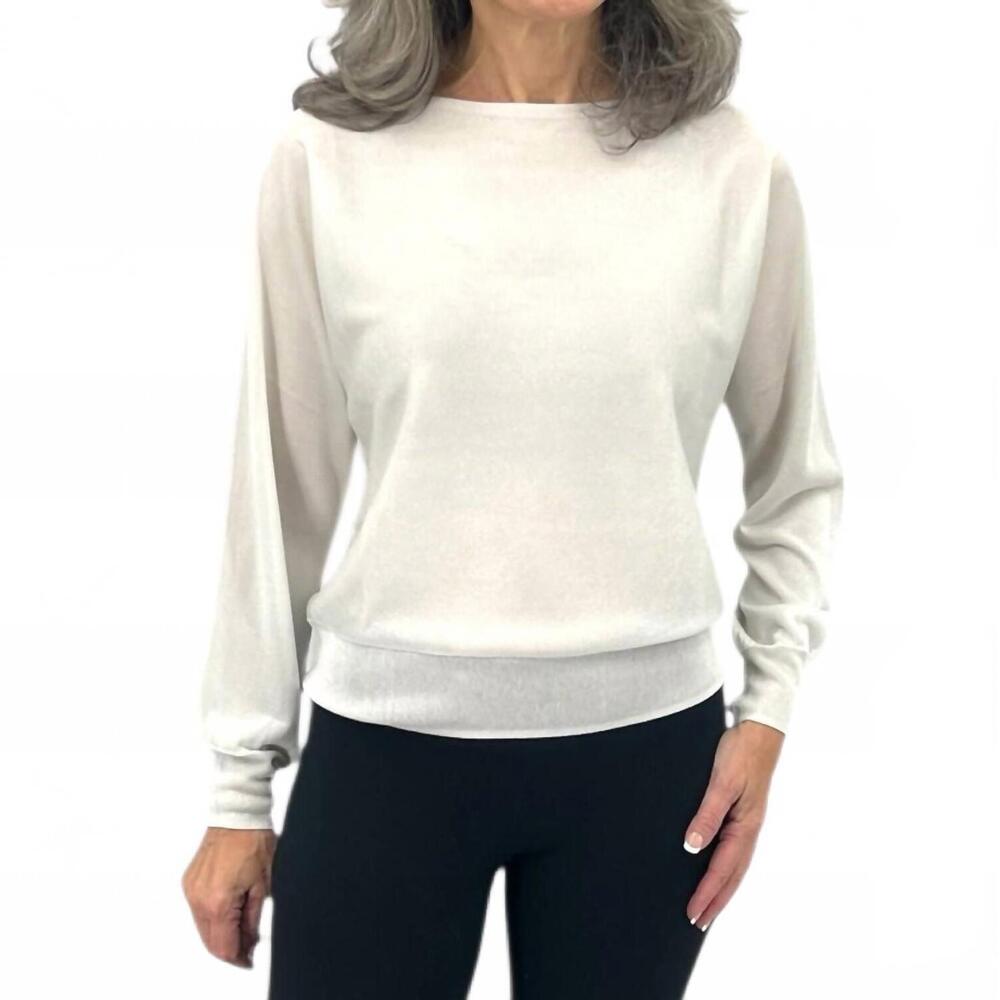 NEW KINROSS shimmer off shoulder pullover top in oyster